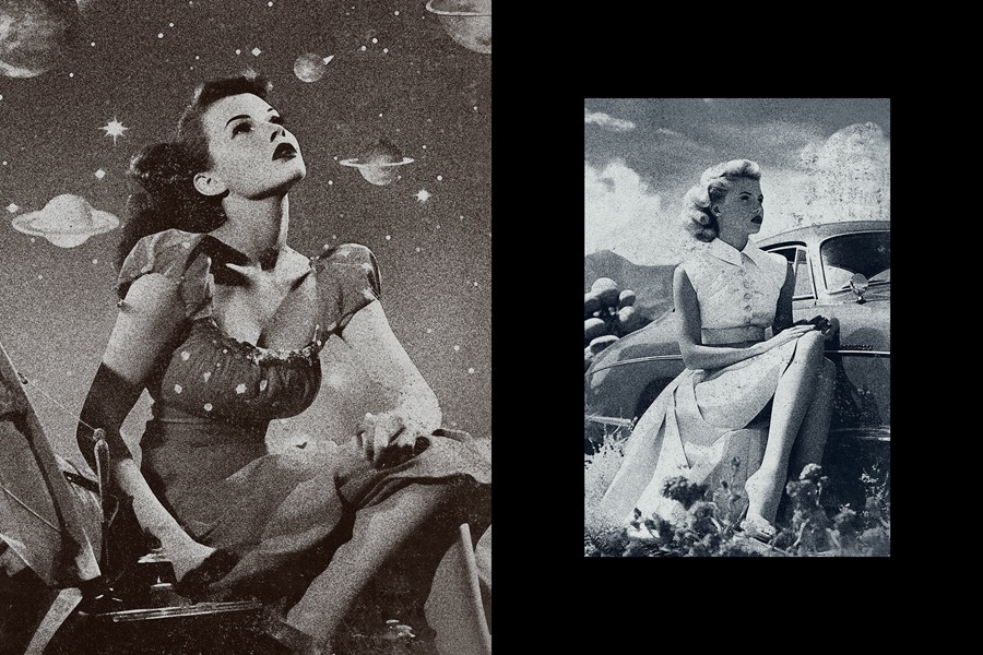 复古做旧艺术黑白噪点划痕纹理老式照片PSD特效模板 Retro Photography Photo Effect 图片素材 sucaiwan.com