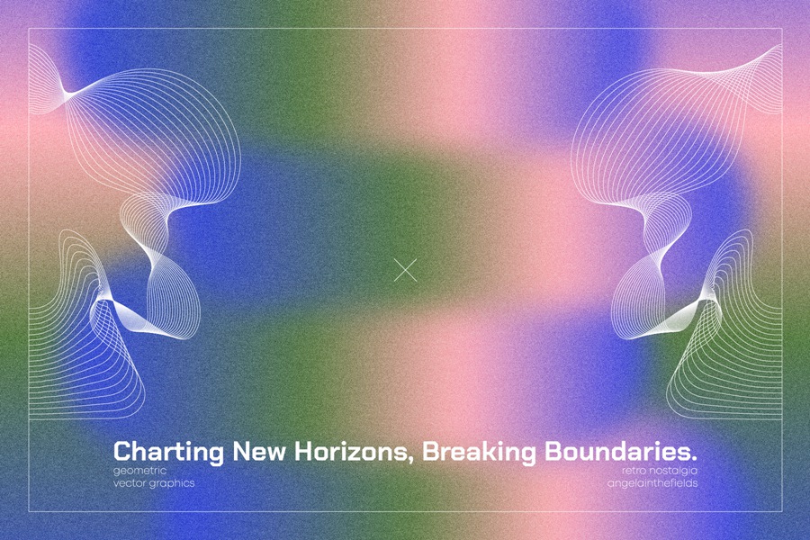 100款现代复古艺术抽象美学几何网格线条AI矢量图形插画插图PNG免扣元素设计套装GECORPORATE Retro Vector Elements 图片素材 sucaiwan.com