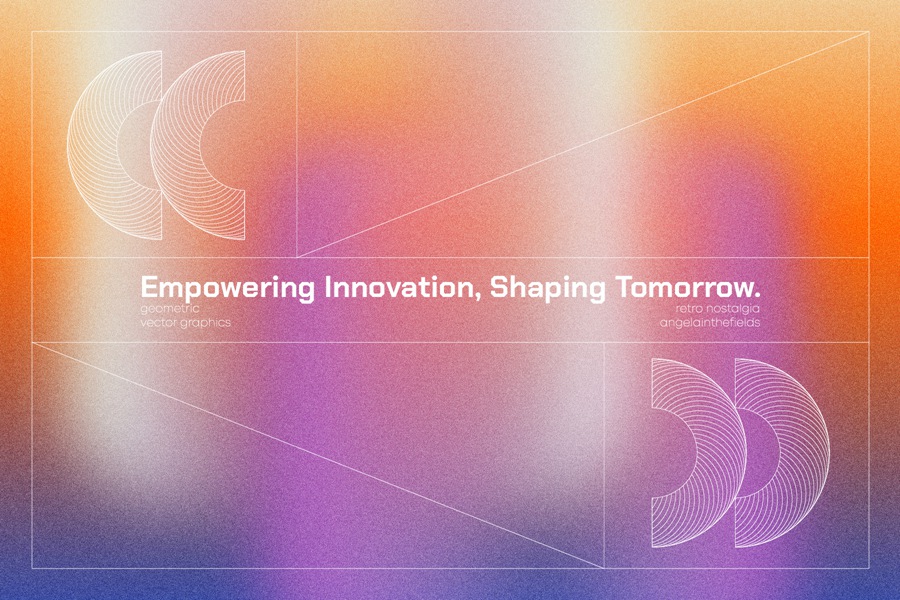 100款现代复古艺术抽象美学几何网格线条AI矢量图形插画插图PNG免扣元素设计套装GECORPORATE Retro Vector Elements 图片素材 sucaiwan.com