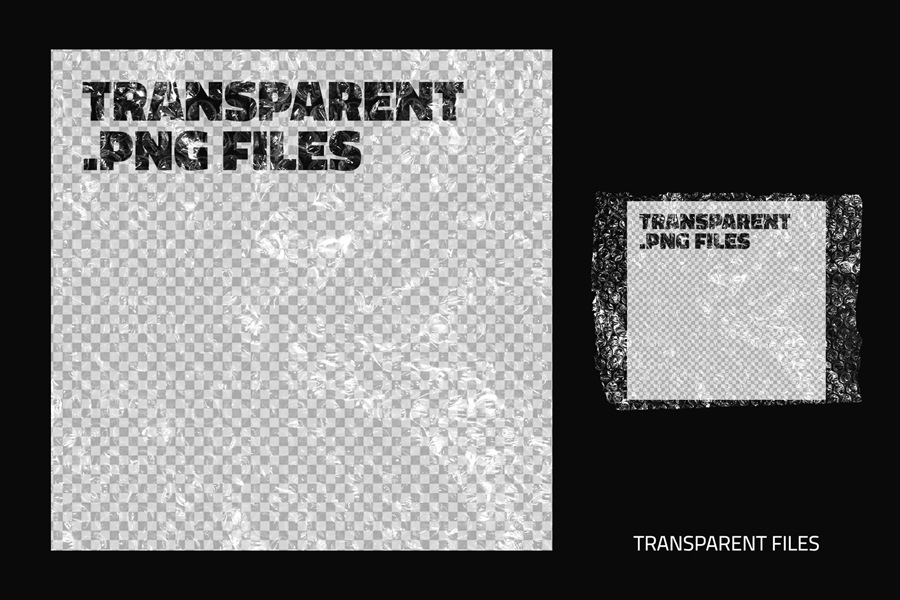 40款逼真复古撕裂透明塑料气泡膜包装膜PNG免扣叠加肌理纹理图片设计元素Realistic Bubble Wrap Textures 图片素材 sucaiwan.com