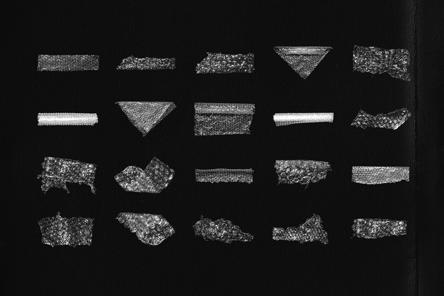 40款逼真复古撕裂透明塑料气泡膜包装膜PNG免扣叠加肌理纹理图片设计元素Realistic Bubble Wrap Textures 图片素材 sucaiwan.com