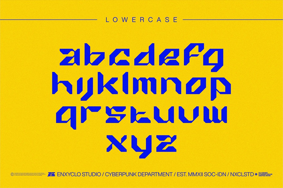 未来科幻赛博朋克风街头服饰海报徽标设计装饰英文字体安装包 NCL NEXIOM TEXT , sucaiwan.com