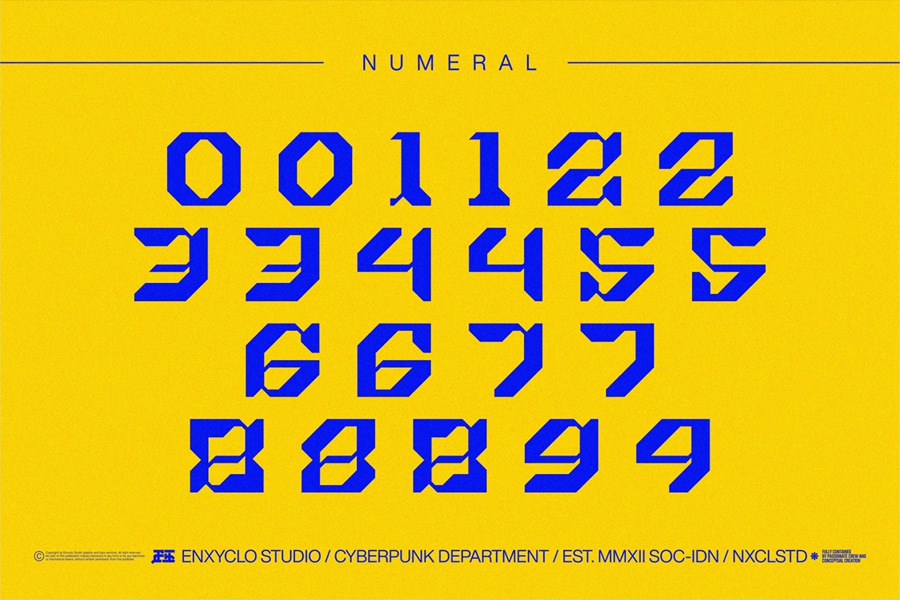 未来科幻赛博朋克风街头服饰海报徽标设计装饰英文字体安装包 NCL NEXIOM TEXT , sucaiwan.com
