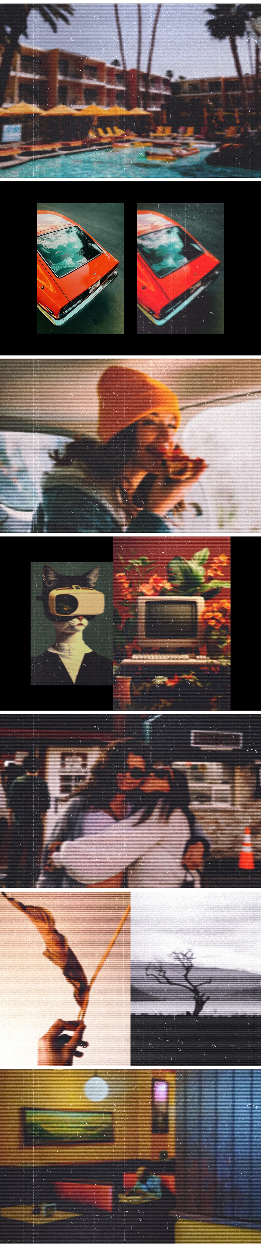 复古显像管老电视效果划痕灰尘做旧老照片特效PSD模板素材 Old Tube TV Photo Effect 图片素材 sucaiwan.com
