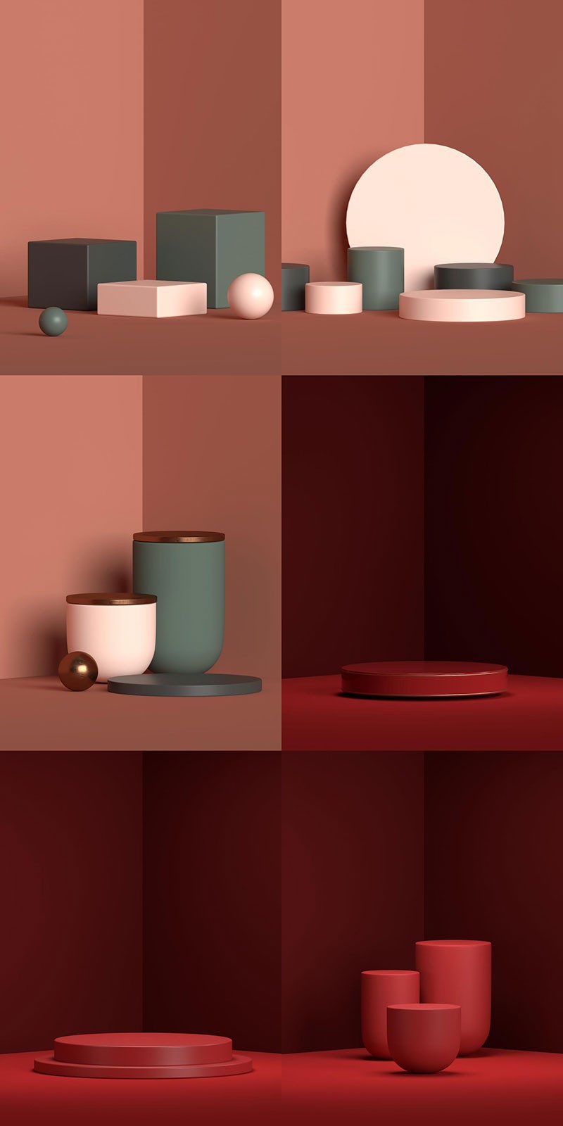 100+极简3D立体展台电商通用背景PSD , sucaiwan.com