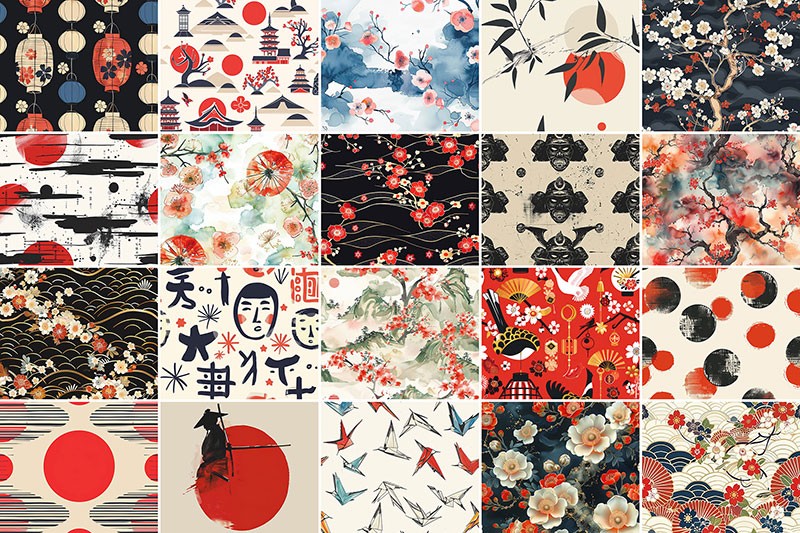 500+免版权日式和风背景图案JPG , sucaiwan.com