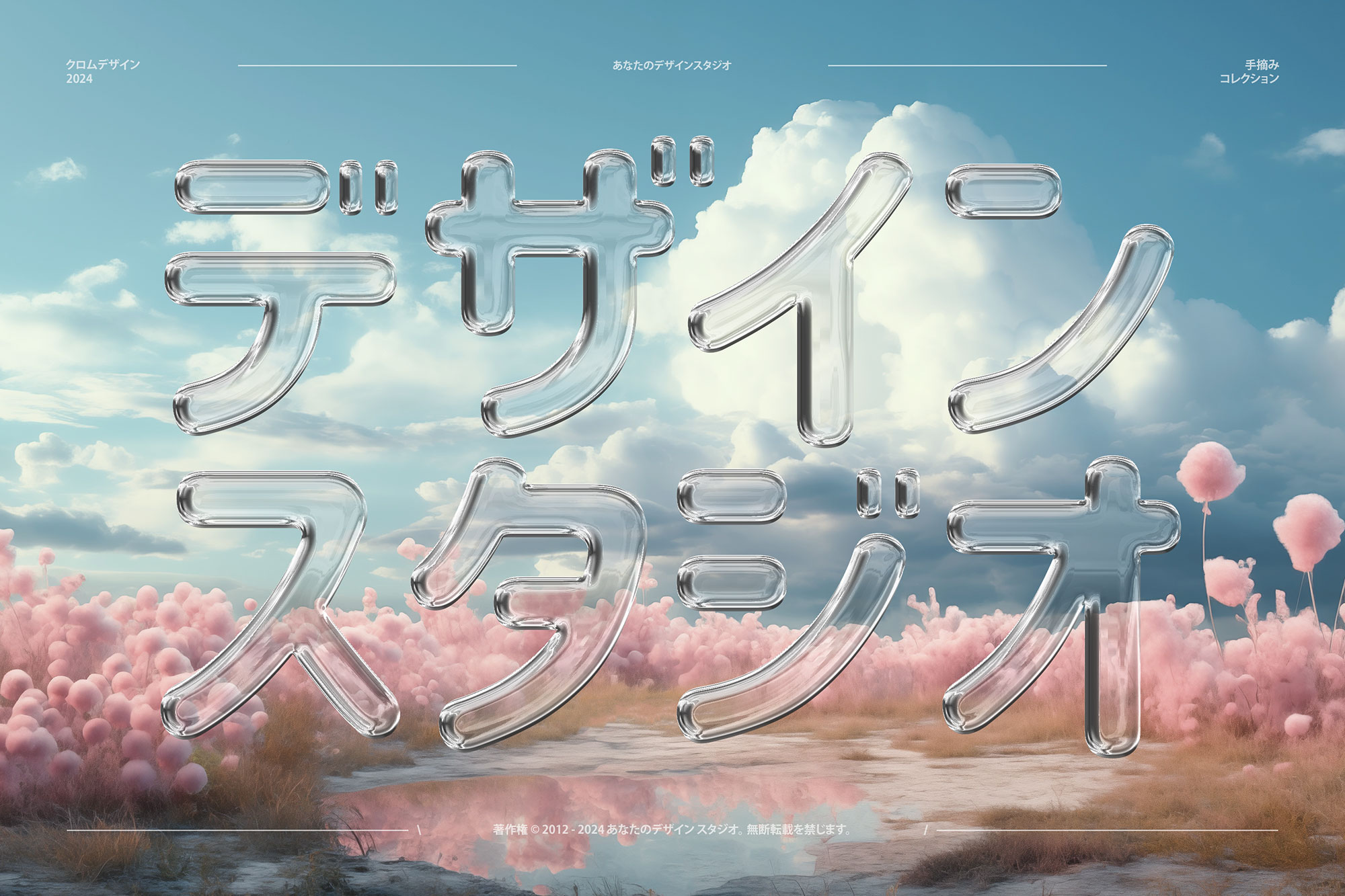 3D立体透明玻璃水晶液体气泡文本标题logo徽标设计展示PSD特效样机Realistic Glass Chrome Text Effect Vol.3 设计素材 sucaiwan.com