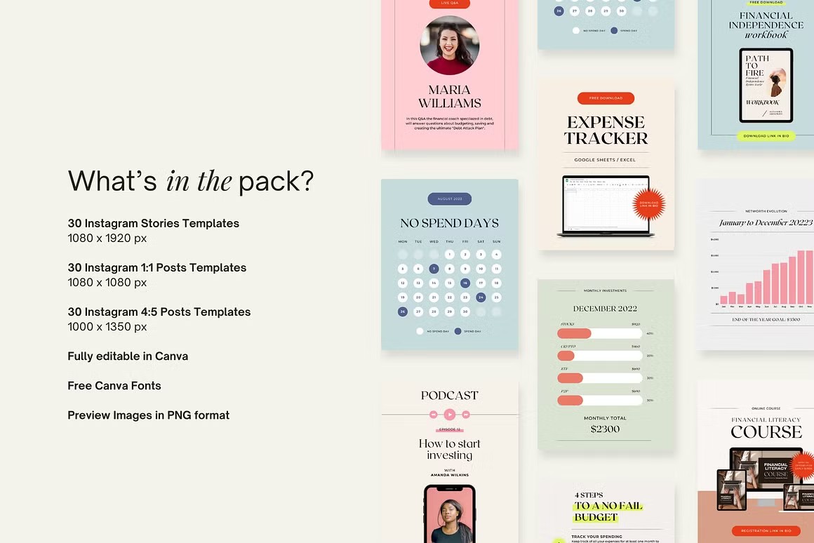 90款现代极简金融财产项目数据分析投资目标INS社交媒体排版品牌推广Canva在线模板套装Financial Coach Instagram Pack Canva APP UI 第5张-素材湾丨精选海外优质设计素材资源 90款现代极简金融财产项目数据分析投资目标INS社交媒体排版品牌推广Canva在线模板套装Financial Coach Instagram Pack Canva APP UI sucaiwan.com