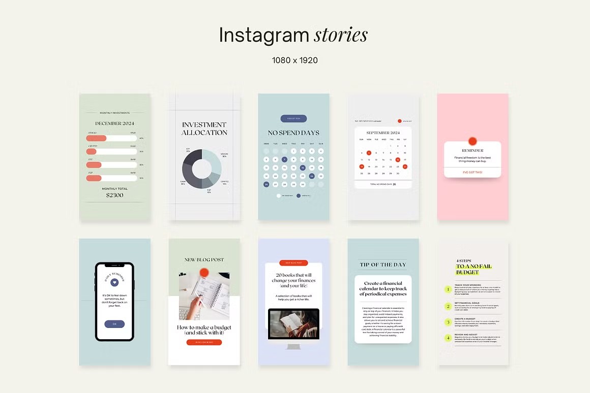 90款现代极简金融财产项目数据分析投资目标INS社交媒体排版品牌推广Canva在线模板套装Financial Coach Instagram Pack Canva APP UI 第9张-素材湾丨精选海外优质设计素材资源 90款现代极简金融财产项目数据分析投资目标INS社交媒体排版品牌推广Canva在线模板套装Financial Coach Instagram Pack Canva APP UI sucaiwan.com