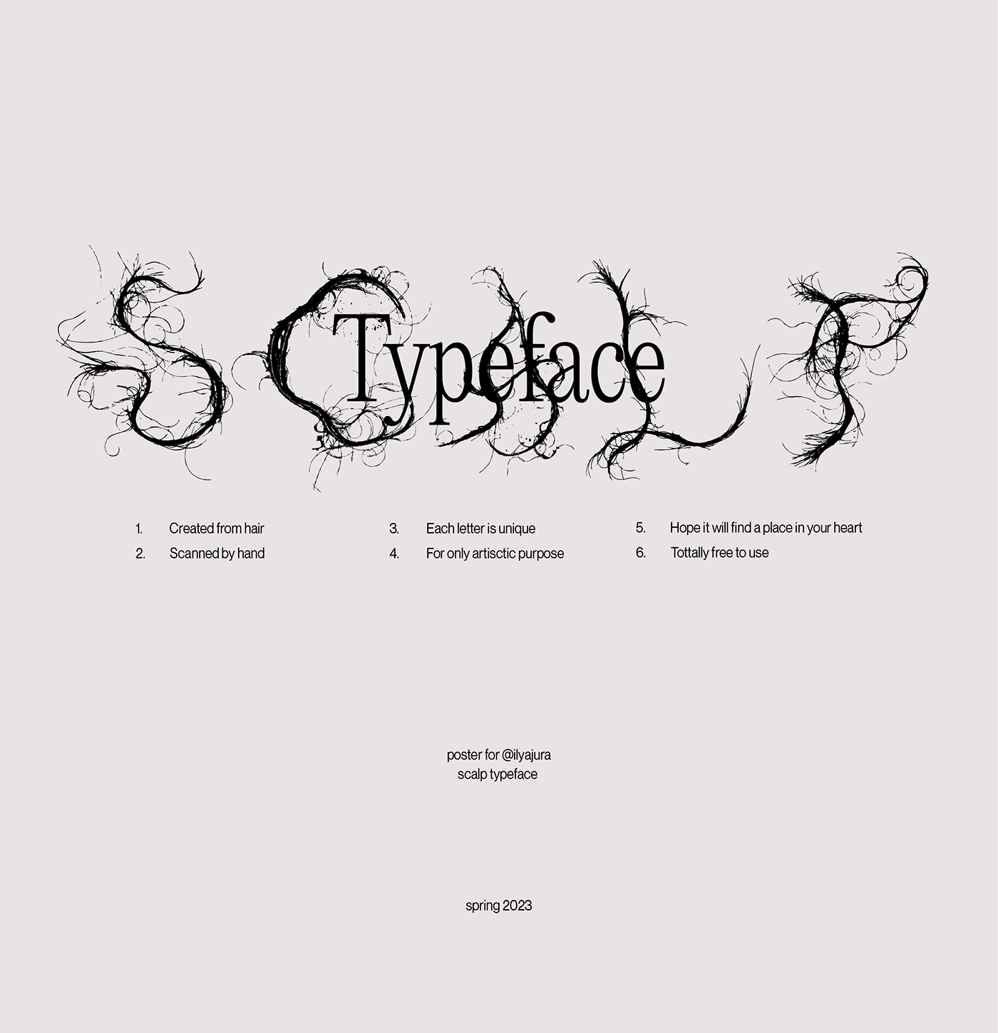 小众酸性艺术头发灵感装饰英文字体 Scalp - Typeface 设计素材 sucaiwan.com