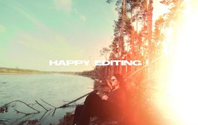 AE模板:复古美学胶片烧伤漏光线条闪光灯无缝转场