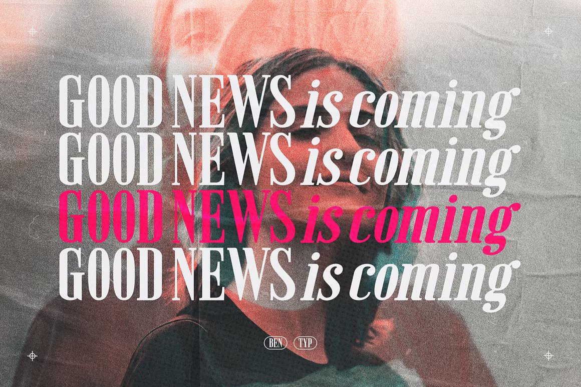 Postress - Condensed Serif 艺术海报标题广告牌杂志网站时尚衬线字体 设计素材 sucaiwan.com