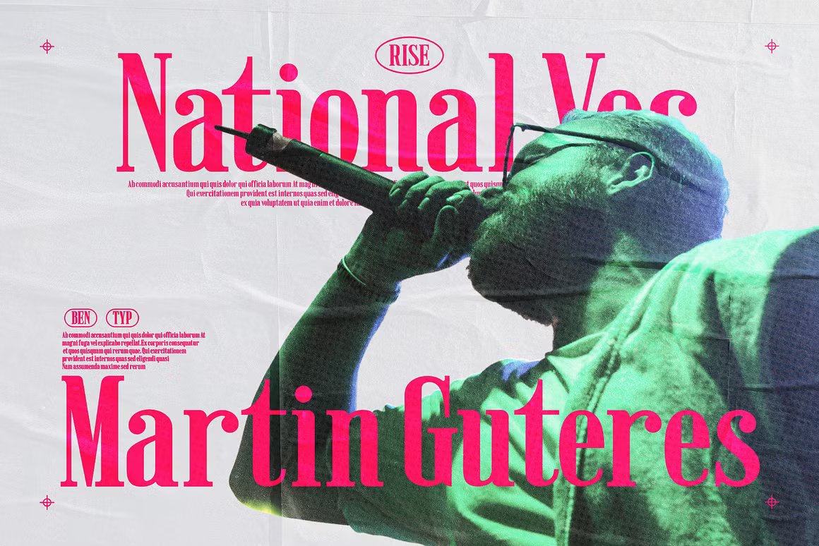 Postress - Condensed Serif 艺术海报标题广告牌杂志网站时尚衬线字体 设计素材 sucaiwan.com