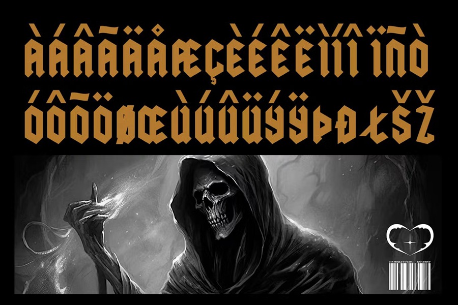 复古哥特式金属恐怖品牌海报徽标设计装饰英文字体安装包 GRIND Modern Blackletter Metal Display 设计素材 第2张-素材湾丨精选海外优质设计素材资源 复古哥特式金属恐怖品牌海报徽标设计装饰英文字体安装包 GRIND Modern Blackletter Metal Display 设计素材 sucaiwan.com