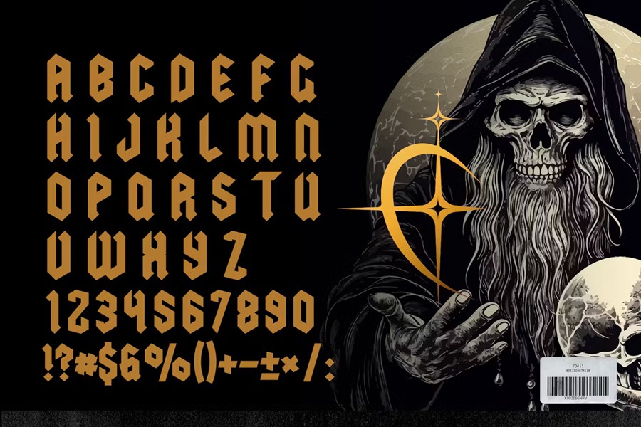 复古哥特式金属恐怖品牌海报徽标设计装饰英文字体安装包 GRIND Modern Blackletter Metal Display 设计素材 第4张-素材湾丨精选海外优质设计素材资源 复古哥特式金属恐怖品牌海报徽标设计装饰英文字体安装包 GRIND Modern Blackletter Metal Display 设计素材 sucaiwan.com