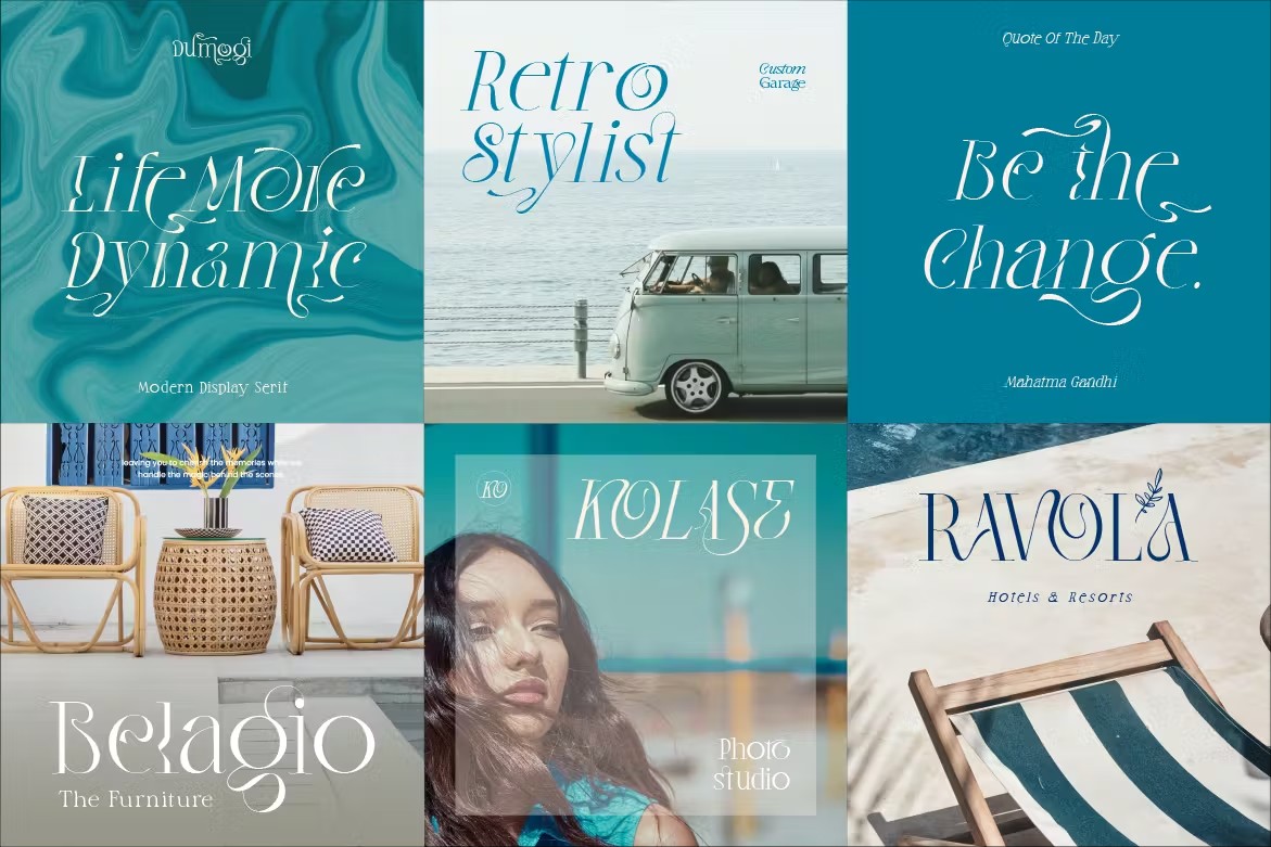 复古波西米亚风杂志海报徽标设计衬线英文字体安装包 Dumogi Font 设计素材 sucaiwan.com