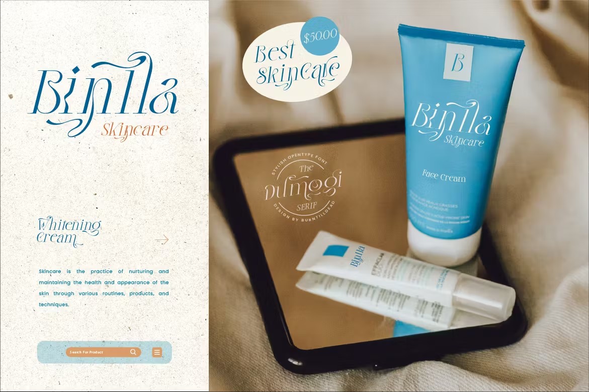 复古波西米亚风杂志海报徽标设计衬线英文字体安装包 Dumogi Font 设计素材 sucaiwan.com