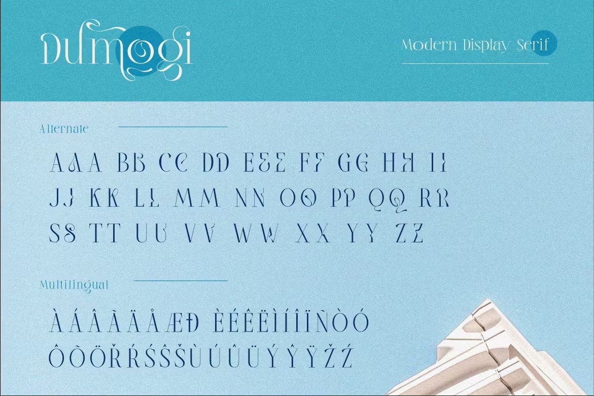 复古波西米亚风杂志海报徽标设计衬线英文字体安装包 Dumogi Font 设计素材 sucaiwan.com