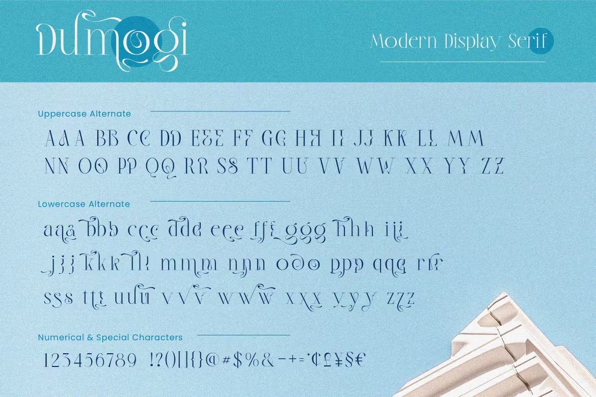 复古波西米亚风杂志海报徽标设计衬线英文字体安装包 Dumogi Font 设计素材 sucaiwan.com
