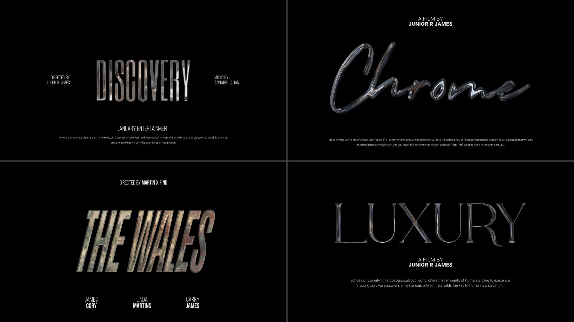 AE模板：10款复古酸性镀铬未来金属3D立体动态视频电影标题模板 , sucaiwan.com