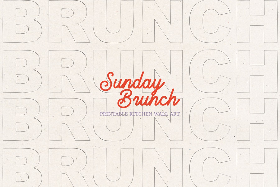 Sunday Brunch posters 餐厅厨房咖啡馆咖啡店装饰装裱印刷品社交网络剪贴画即用型艺术海报AI矢量、PNG设计图形合集 图片素材 sucaiwan.com