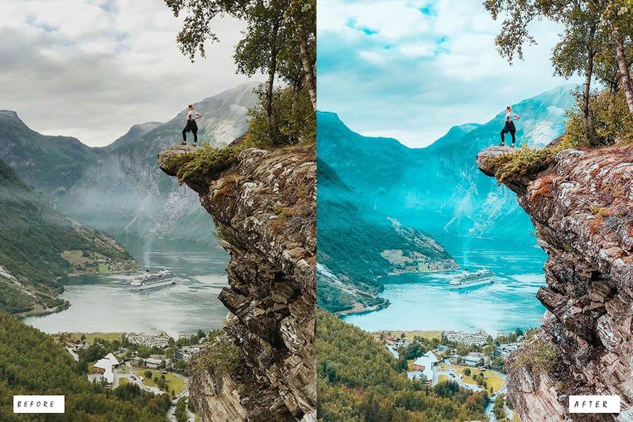 10组复古蓝绿色景观电影婚礼博主摄影照片调色Lightroom预设 10 Landscape Teal Lightroom Presets , sucaiwan.com