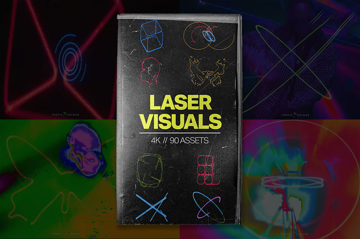Tropic Colour 90个嘻哈hip hop舞台风格潮流抽象霓虹灯管激光发光手绘几何线条形状激光机能视觉效果4K视频素材 Tropic Colour – Laser Visuals 影视音频 sucaiwan.com
