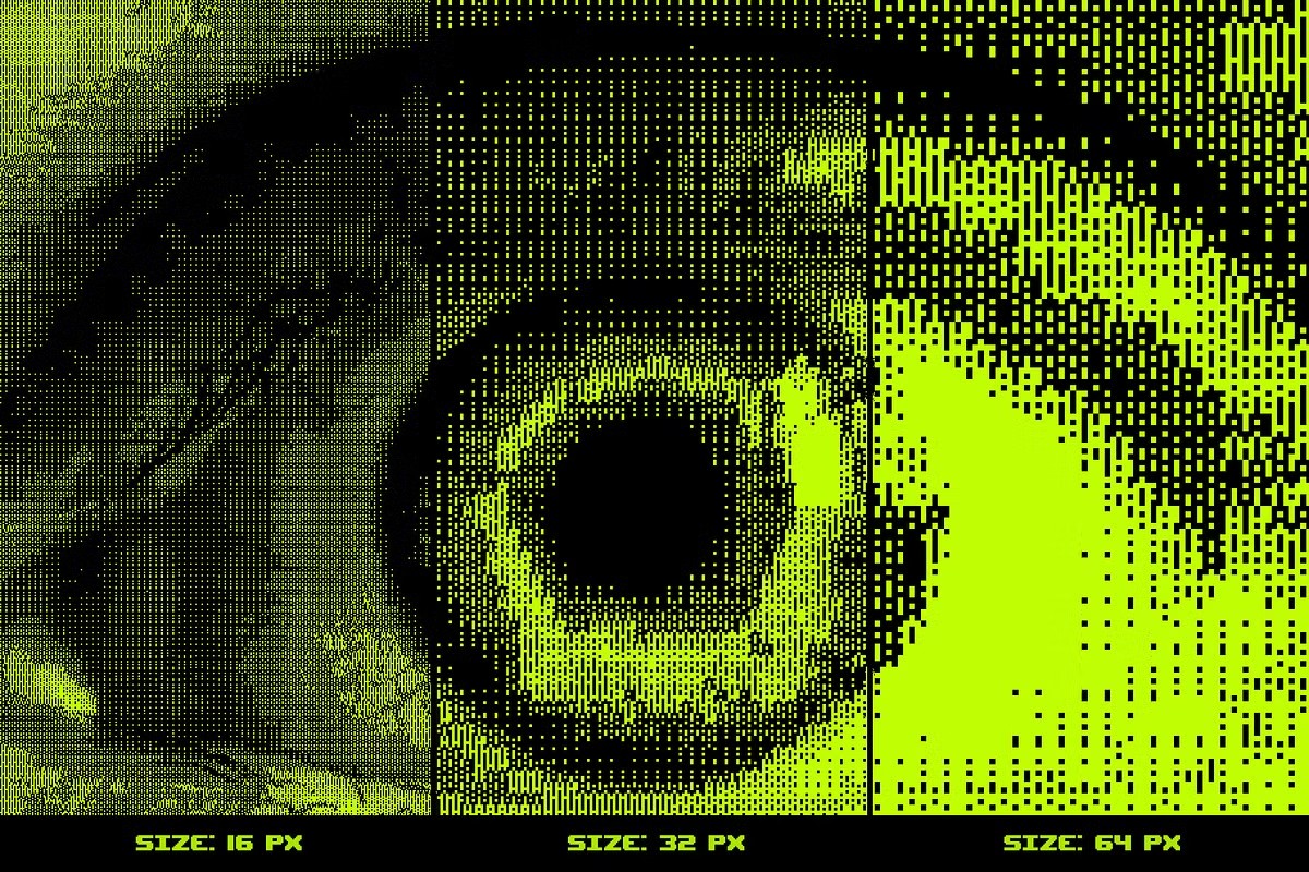复古半色调像素8位图抖动信号失真PSD特效样机Pxl Bitmap 2 – Photoshop Effect 样机素材 sucaiwan.com