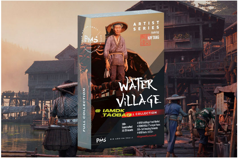 300+3D传统东方亚洲江南水乡渔村农村木屋建筑木筏木船食品包装市场人物Blender/FBX/OBJ模型组件设计套装BigMediumSmall – Water Village , 第1张-素材湾丨精选海外优质设计素材资源 300+3D传统东方亚洲江南水乡渔村农村木屋建筑木筏木船食品包装市场人物Blender/FBX/OBJ模型组件设计套装BigMediumSmall – Water Village , sucaiwan.com