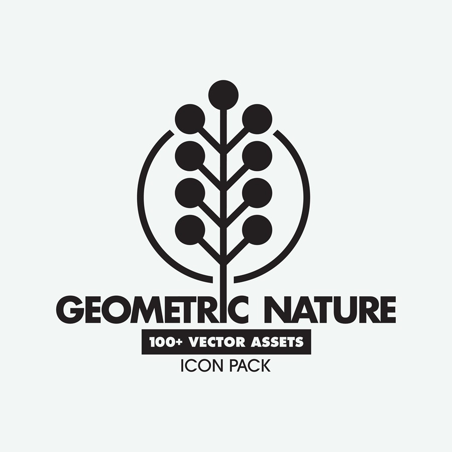 102款复古Y2K几何风格LOGO标志徽标图标贴纸设计PNG免抠图素材 Geometric Nature Asset Pack 图片素材 sucaiwan.com