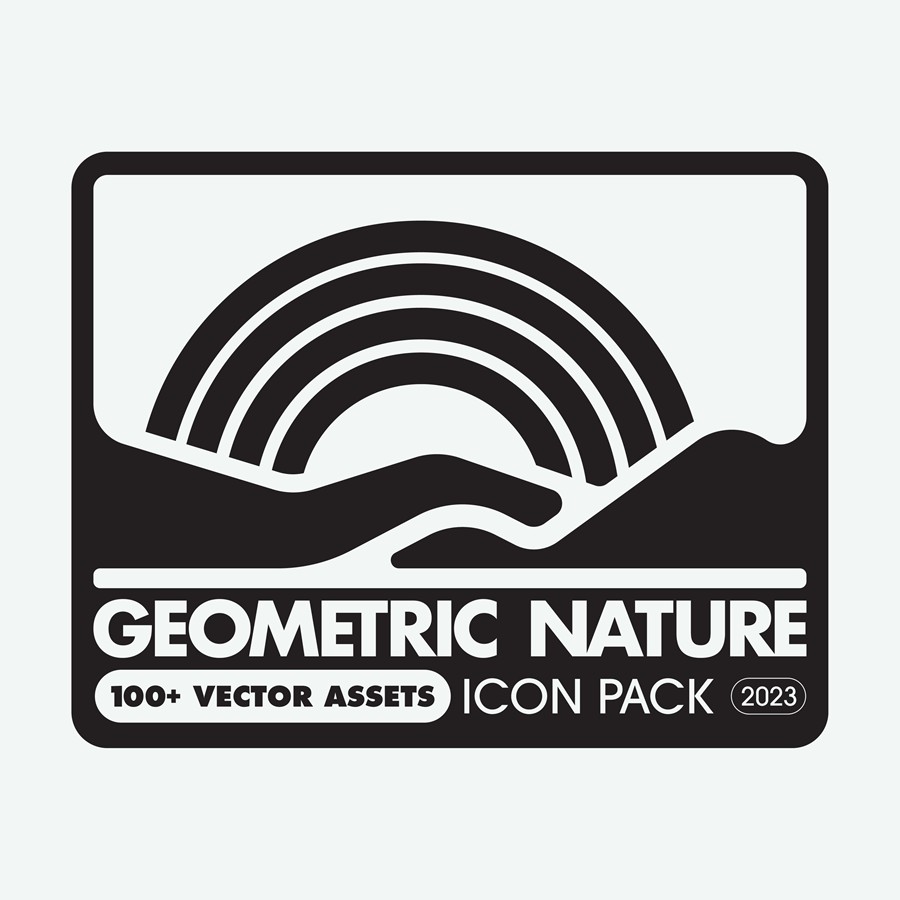 102款复古Y2K几何风格LOGO标志徽标图标贴纸设计PNG免抠图素材 Geometric Nature Asset Pack 图片素材 sucaiwan.com