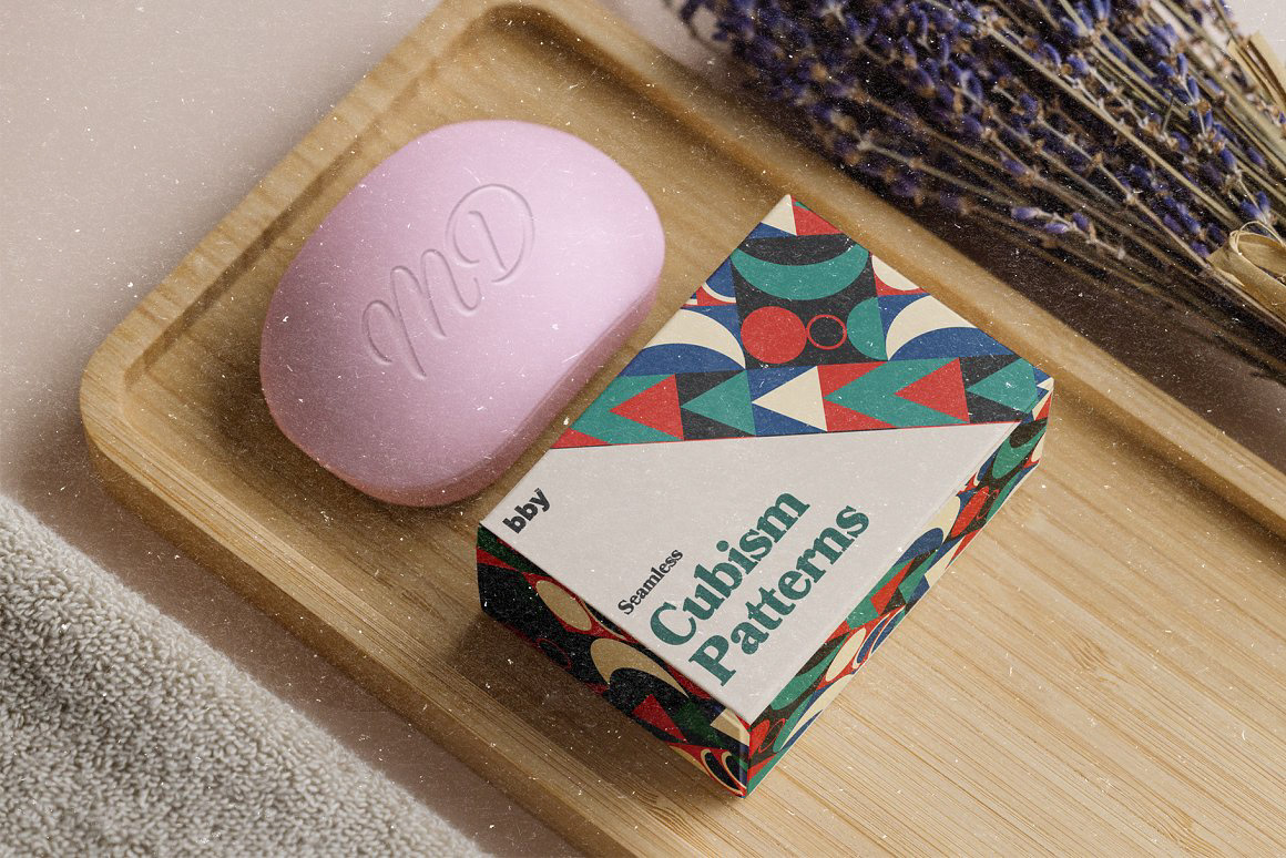 60年代复古后现代立体主义前卫抽象艺术几何拼贴AI矢量设计素材 Authentic Cubism Patterns , sucaiwan.com