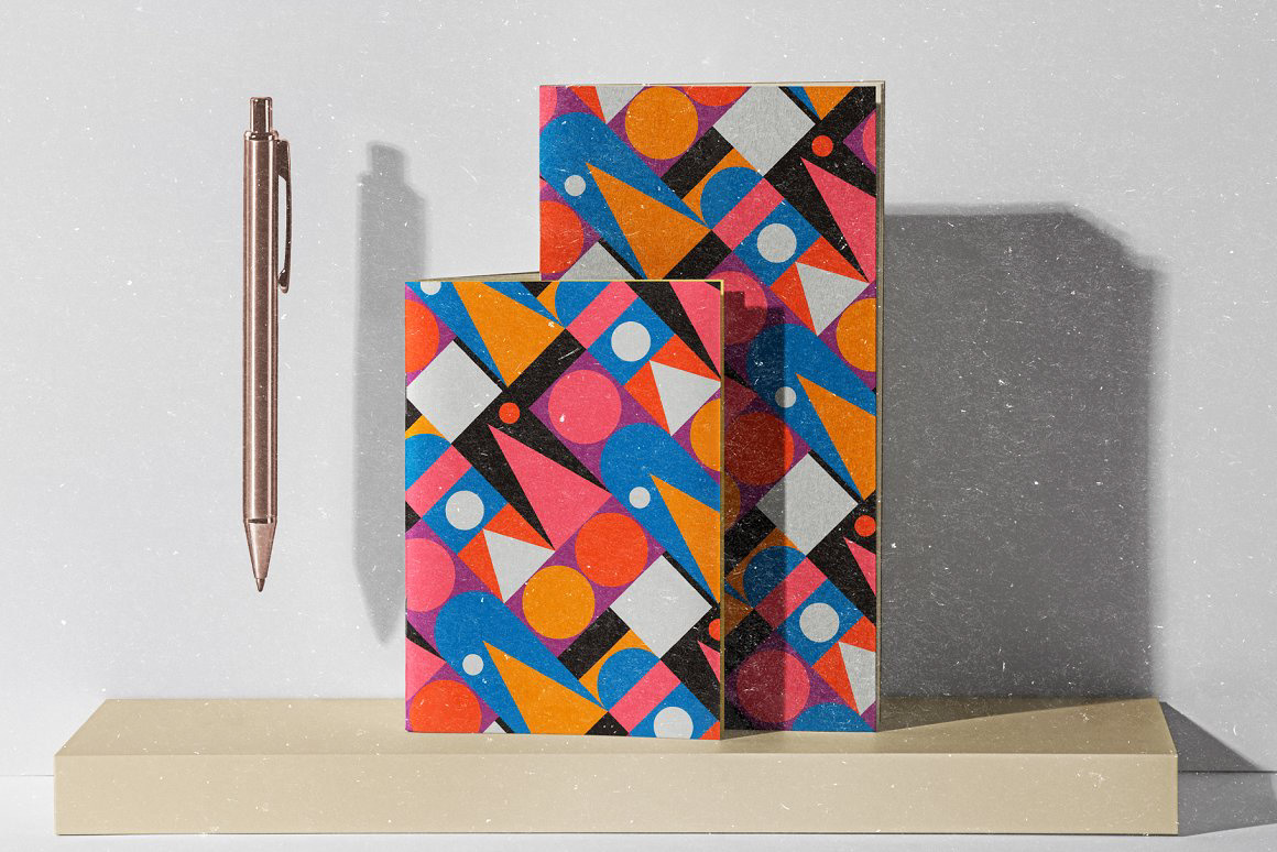 60年代复古后现代立体主义前卫抽象艺术几何拼贴AI矢量设计素材 Authentic Cubism Patterns , sucaiwan.com