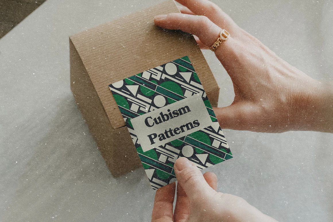 60年代复古后现代立体主义前卫抽象艺术几何拼贴AI矢量设计素材 Authentic Cubism Patterns , sucaiwan.com