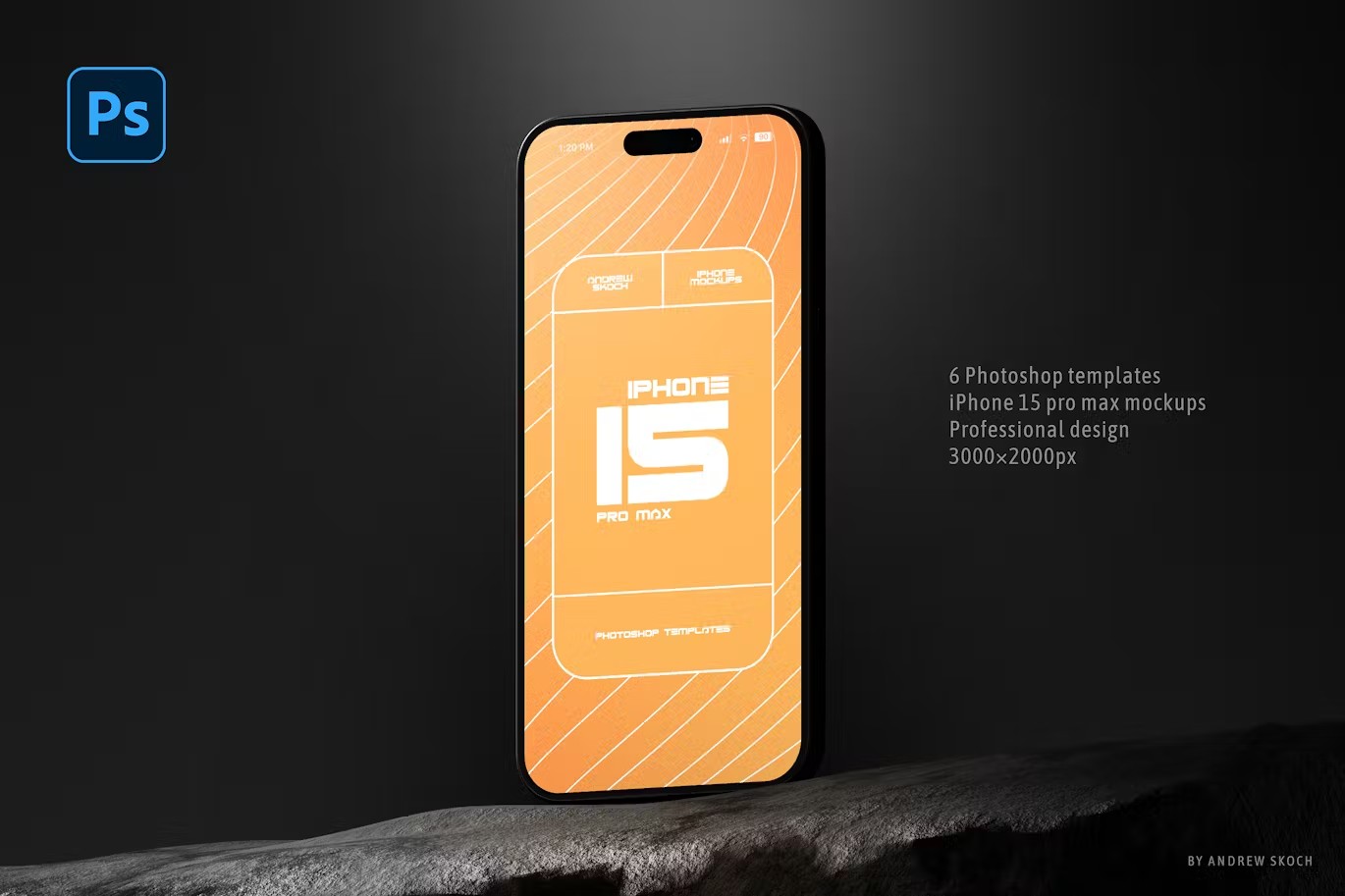 6款工业风黑色苹果iPhone 15 Pro屏幕演示效果图PS展示样机模板 6 iPhone 15 Pro Max Mockups , 第3张-素材湾丨精选海外优质设计素材资源 6款工业风黑色苹果iPhone 15 Pro屏幕演示效果图PS展示样机模板 6 iPhone 15 Pro Max Mockups , sucaiwan.com