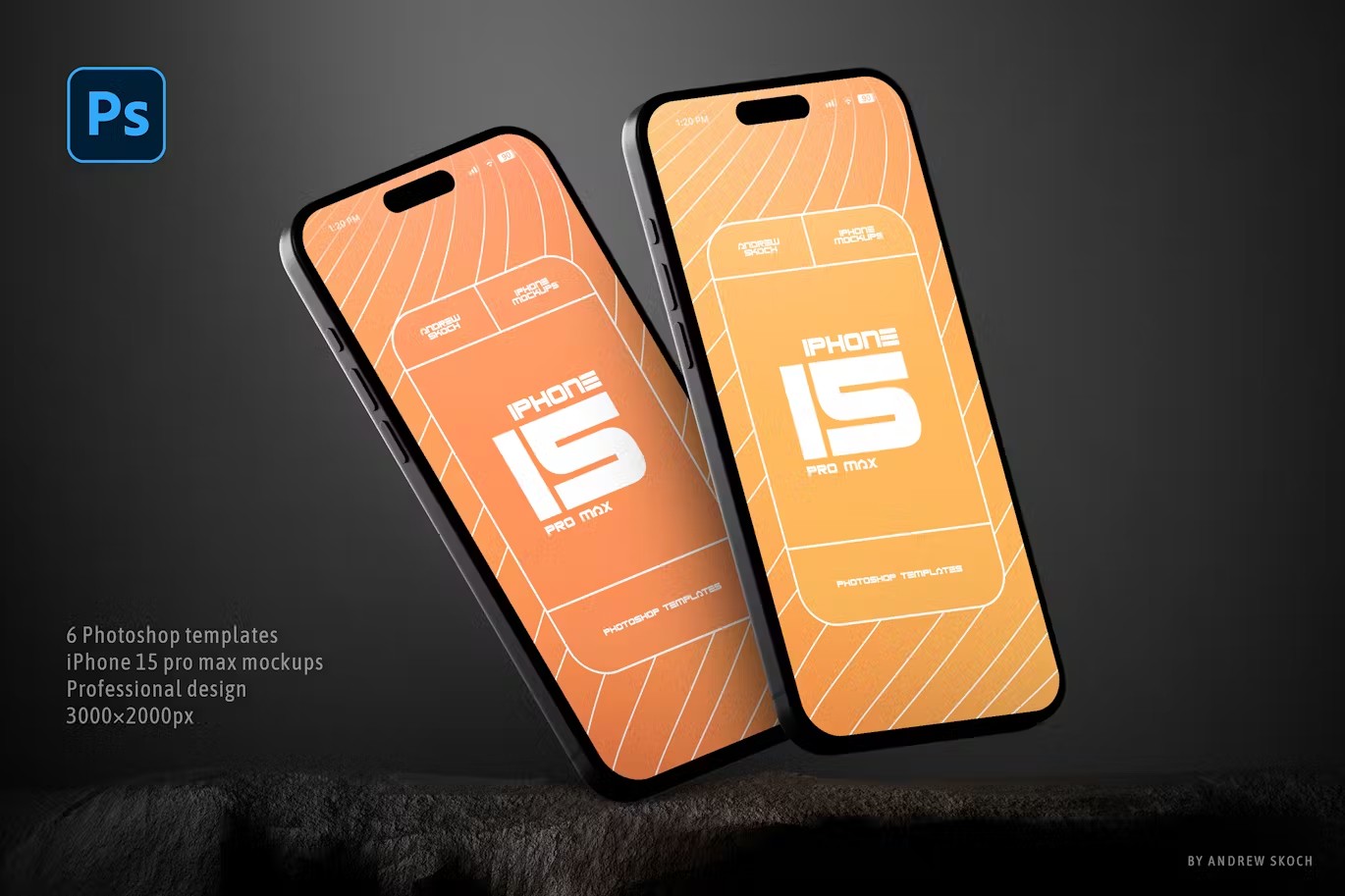 6款工业风黑色苹果iPhone 15 Pro屏幕演示效果图PS展示样机模板 6 iPhone 15 Pro Max Mockups , 第8张-素材湾丨精选海外优质设计素材资源 6款工业风黑色苹果iPhone 15 Pro屏幕演示效果图PS展示样机模板 6 iPhone 15 Pro Max Mockups , sucaiwan.com