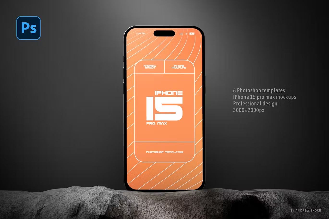 6款工业风黑色苹果iPhone 15 Pro屏幕演示效果图PS展示样机模板 6 iPhone 15 Pro Max Mockups , 第9张-素材湾丨精选海外优质设计素材资源 6款工业风黑色苹果iPhone 15 Pro屏幕演示效果图PS展示样机模板 6 iPhone 15 Pro Max Mockups , sucaiwan.com