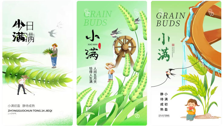 123套 24节气节日小满海报模板PSD设计素材 , sucaiwan.com