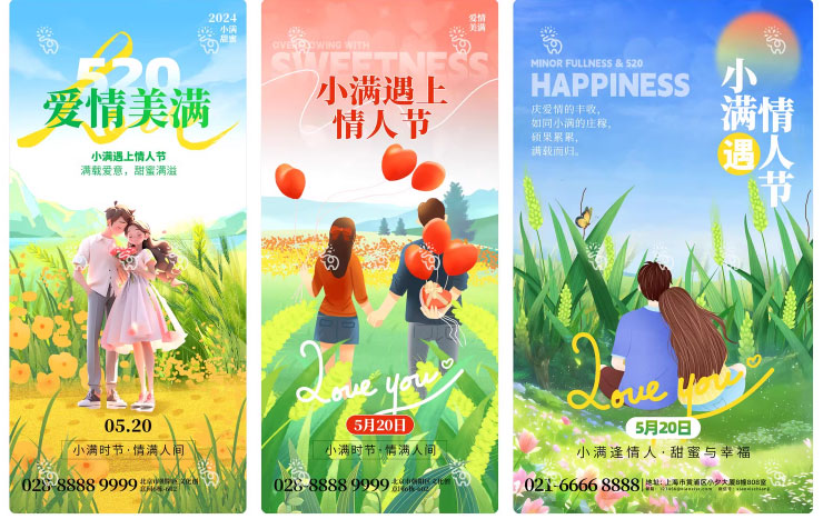 123套 24节气节日小满海报模板PSD设计素材 , sucaiwan.com