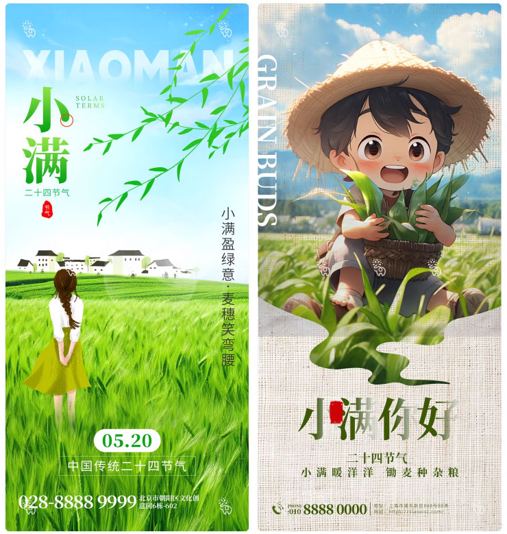 123套 24节气节日小满海报模板PSD设计素材 , sucaiwan.com