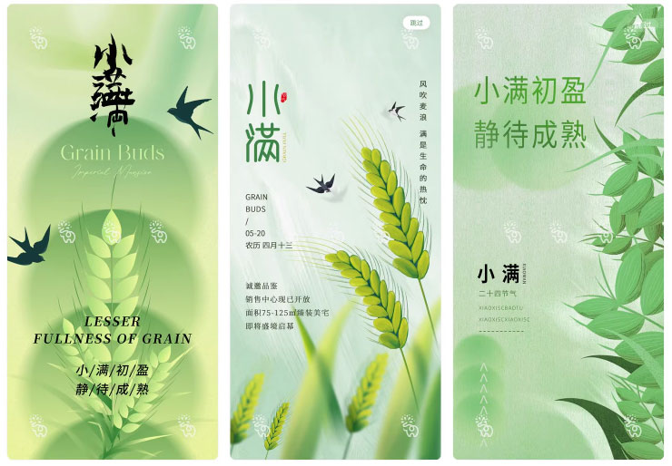 123套 24节气节日小满海报模板PSD设计素材 , sucaiwan.com