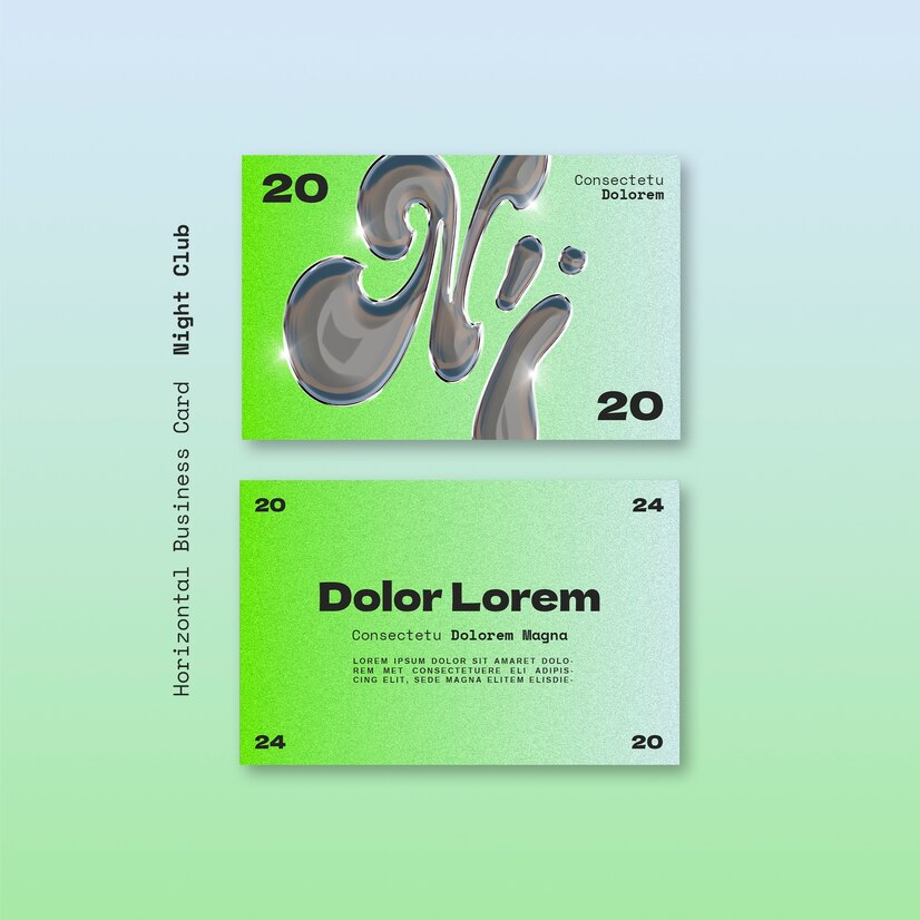 18款夜店酒吧3D金属镀铬标题社交媒体小红书banner名片海报排版PSD设计源文件Night Club template collection 设计素材 sucaiwan.com