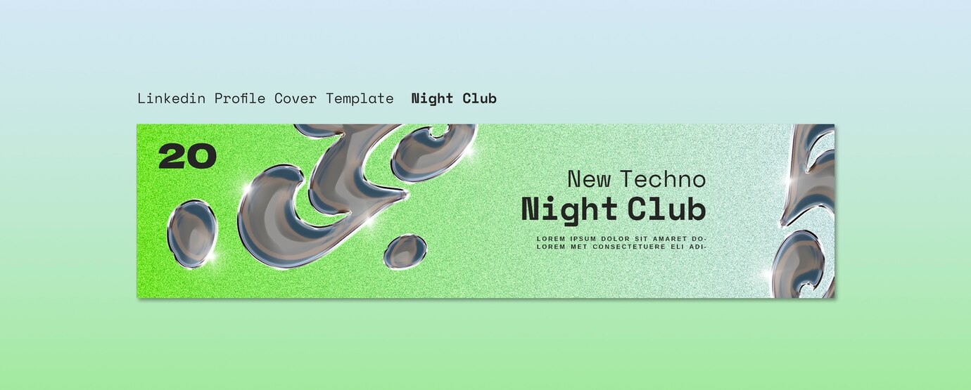 18款夜店酒吧3D金属镀铬标题社交媒体小红书banner名片海报排版PSD设计源文件Night Club template collection 设计素材 sucaiwan.com