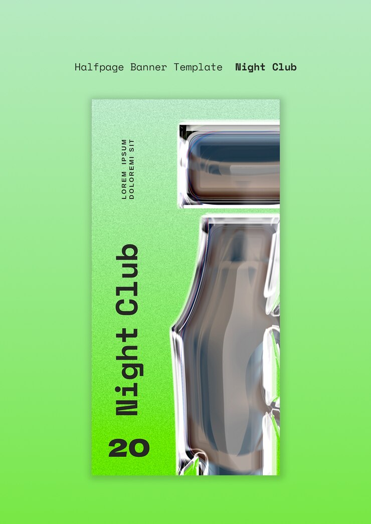 18款夜店酒吧3D金属镀铬标题社交媒体小红书banner名片海报排版PSD设计源文件Night Club template collection 设计素材 sucaiwan.com