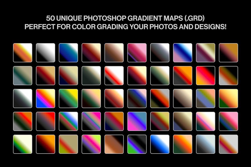 50款忧郁怀旧系列PS渐变预设文件套装GRADIENT MAPS COLLECTION 1 , sucaiwan.com