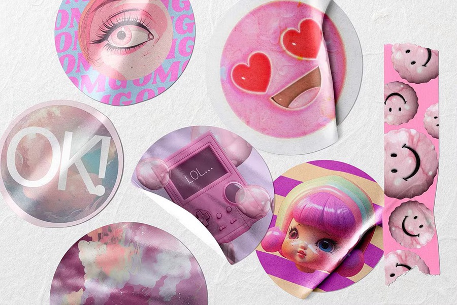 164款高质量潮流时尚玩乐活力俏皮Y2K芭比粉美学拼贴艺术怀旧动漫海报设计图形和梦幻背景 TWEENCORE 2000s AESTHETIC 图片素材 sucaiwan.com