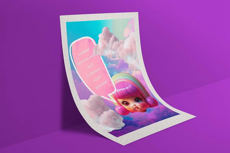 164款高质量潮流时尚玩乐活力俏皮Y2K芭比粉美学拼贴艺术怀旧动漫海报设计图形和梦幻背景 TWEENCORE 2000s AESTHETIC 图片素材 sucaiwan.com