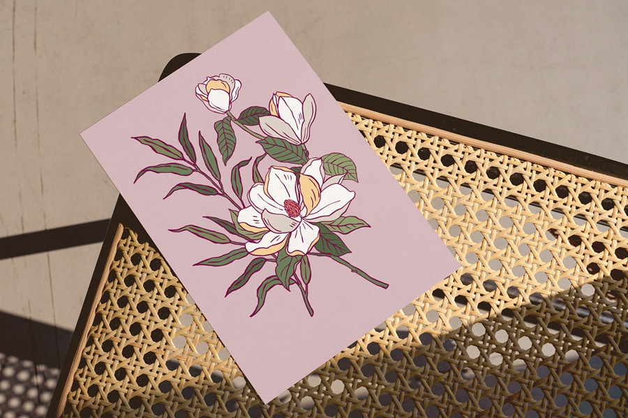 100款时尚自然女性剪影热带花卉植物海报设计AI矢量手绘插画素材 Flower Boom Prints Posters , sucaiwan.com