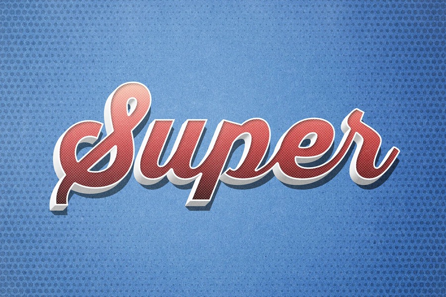 6款复古半调3D卡通漫画风海报电影标题LOGO设计PS特效样机模板 Vintage Comic Text Effect , sucaiwan.com