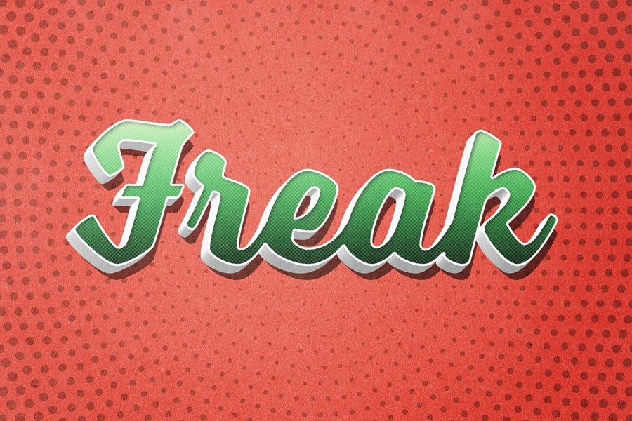6款复古半调3D卡通漫画风海报电影标题LOGO设计PS特效样机模板 Vintage Comic Text Effect , sucaiwan.com